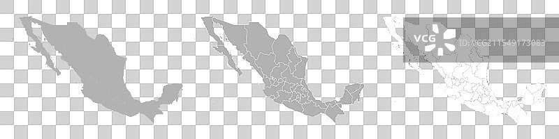 墨西哥地图集，包括主地图和区域地图图片素材