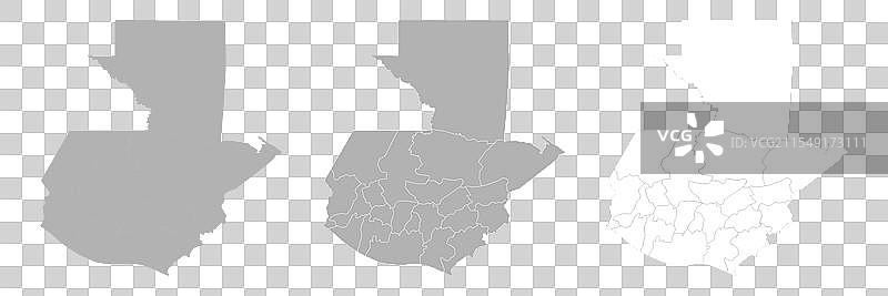 一套包含主要地图和区域地图的危地马拉地图图片素材