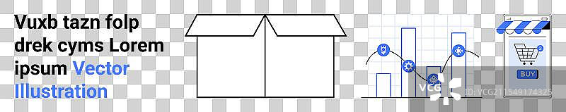电子商务增长包装箱数据分析图表图片素材
