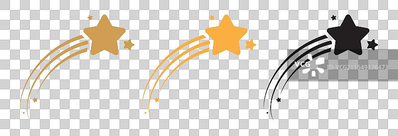 五彩斑斓的流星带着尾迹和星星图片素材