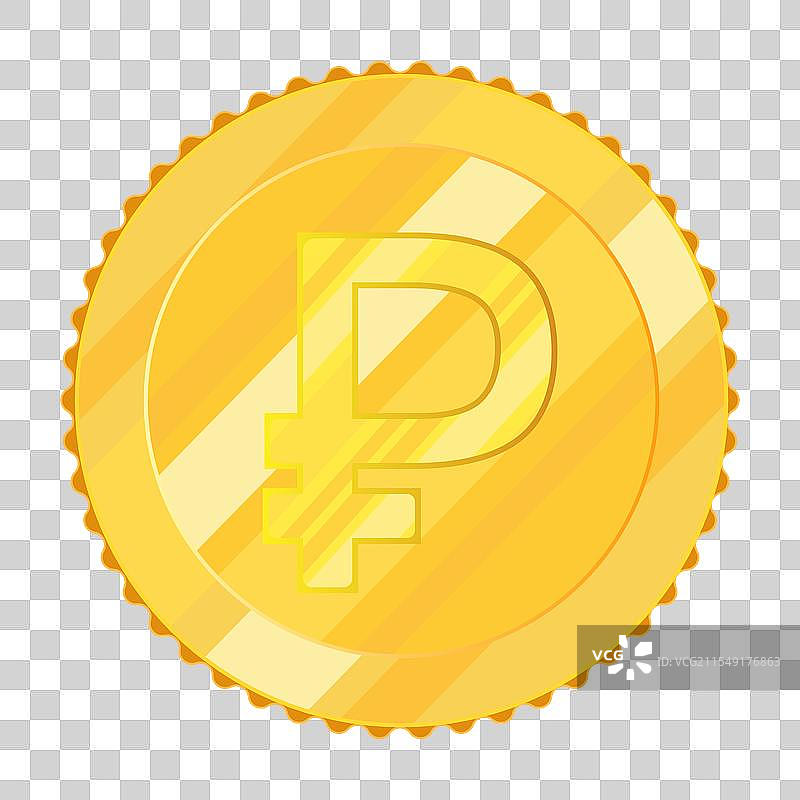 逼真的金色俄罗斯卢布金币图片素材