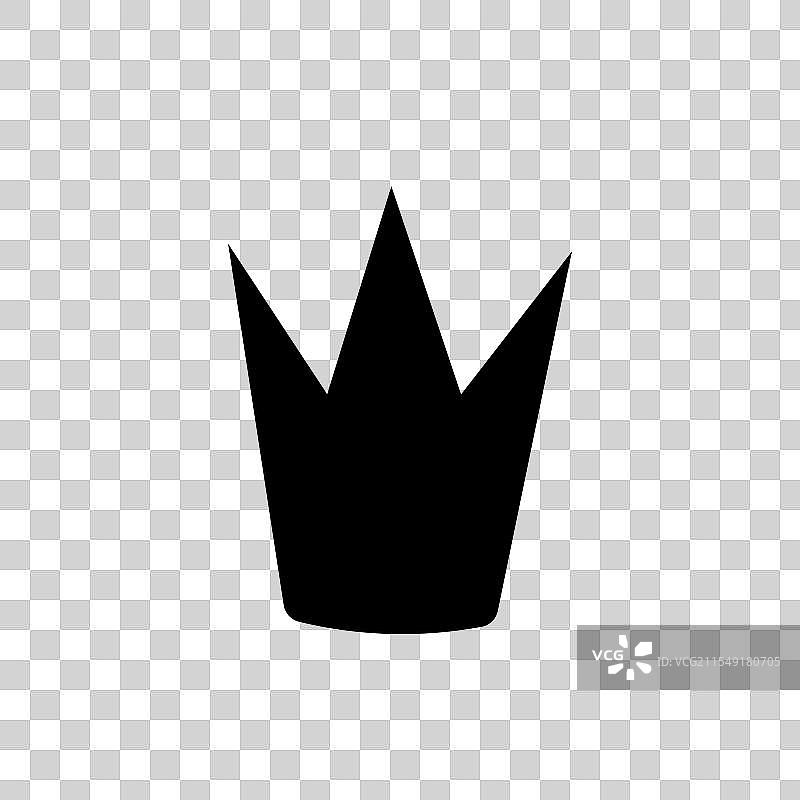 黑色皇冠标志涂鸦图标，孤立于背景上图片素材