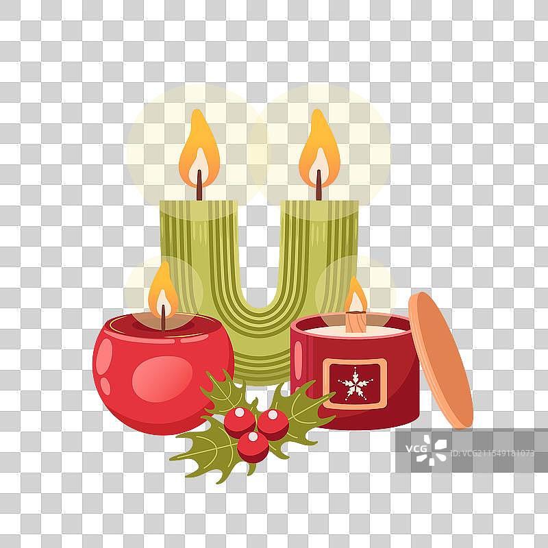 手工制作的玻璃大豆蜡烛的构成图片素材