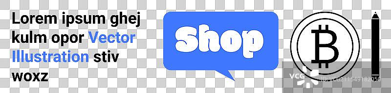 在线购物和比特币广告图片素材
