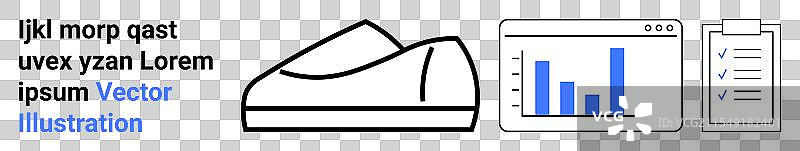 运动鞋图形与数据分析和检查清单图片素材