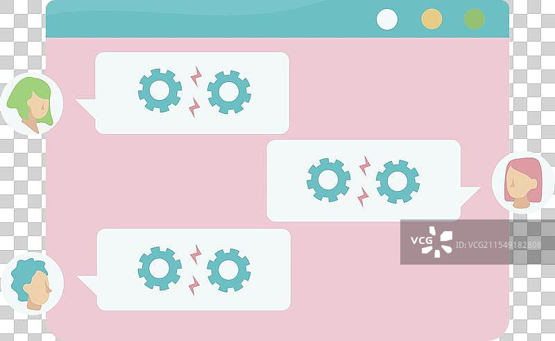 在线技术支持图标与实时聊天图片素材