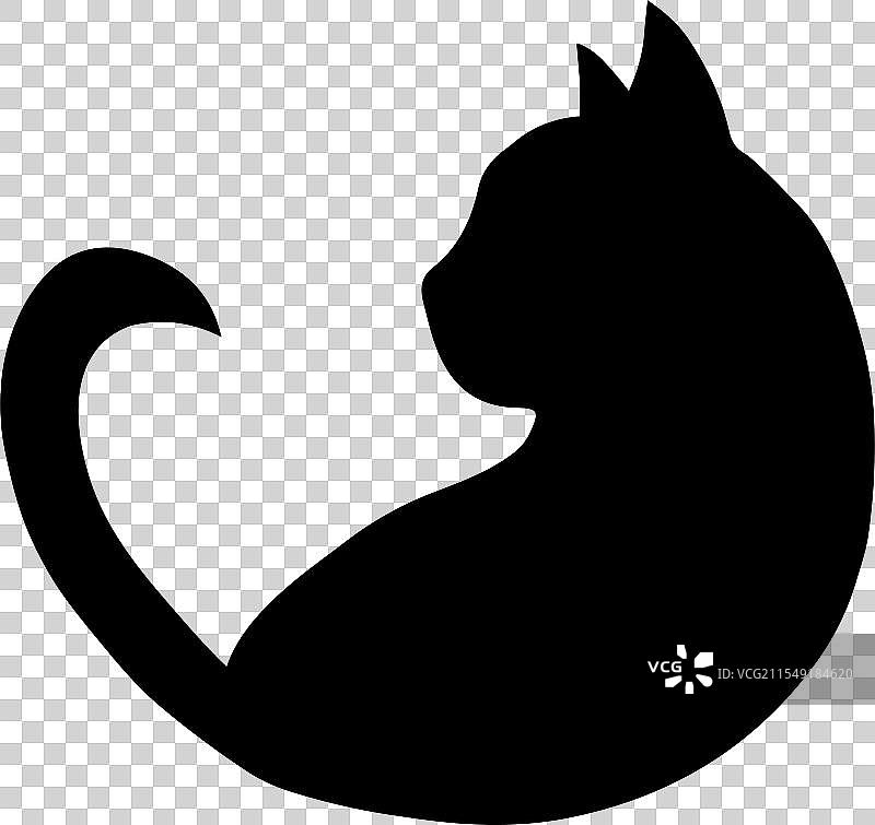 猫的剪影标志或图标设计艺术图片素材