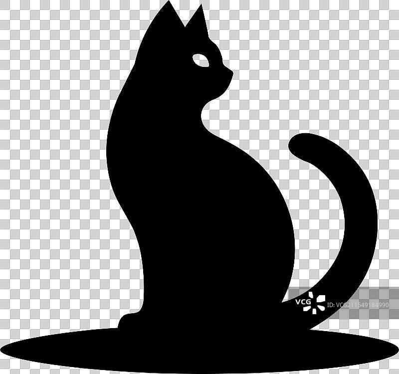 猫的剪影图标设计艺术图片素材