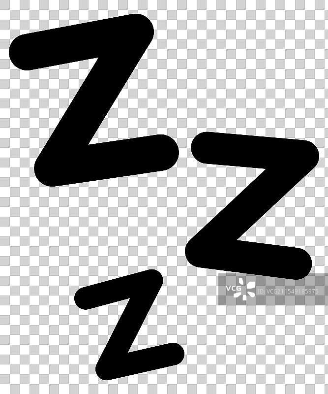 睡眠的象征，飞翔的字母Z图片素材