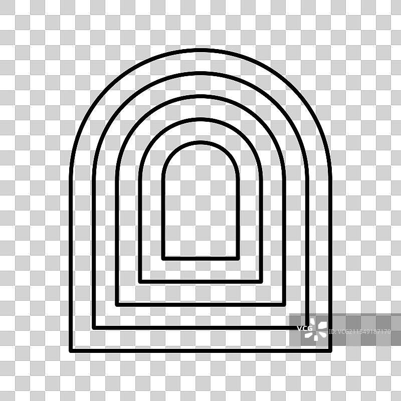 重复的同心弧形符号图片素材