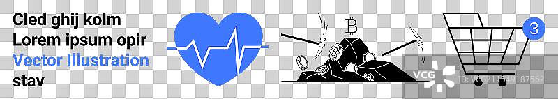 健康监测加密货币挖矿和图片素材