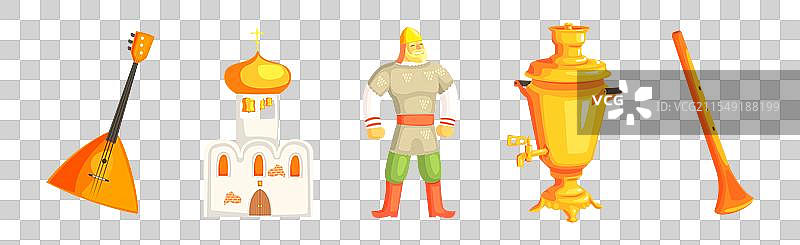 俄罗斯斯拉夫物体和著名象征图片素材