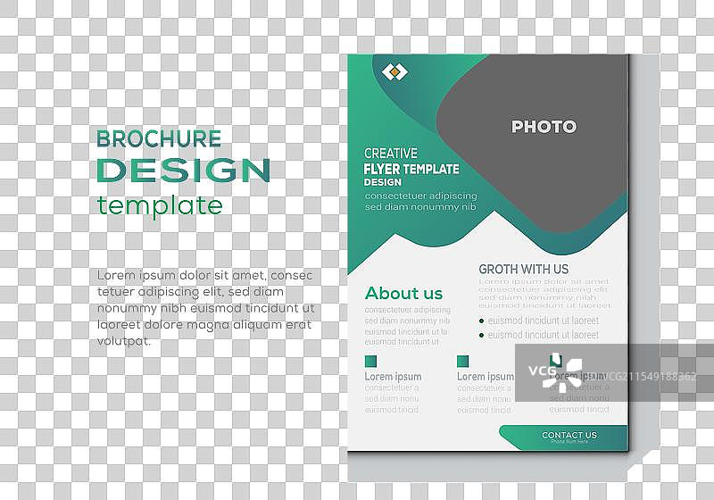 自然宣传册布局，带有圆形图像遮罩图片素材