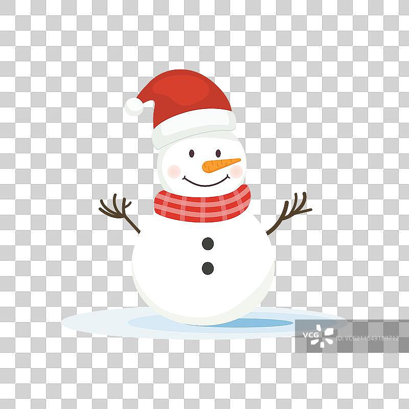 可爱的卡通雪人孤立在蓝色背景上图片素材