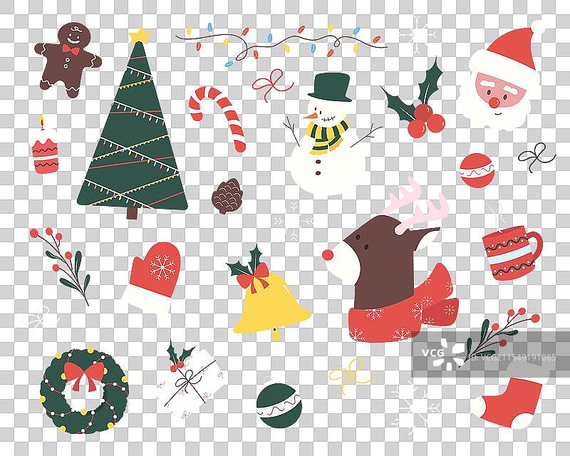 欢乐布局中的节日圣诞符号图片素材