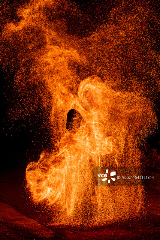 传统文化，火壶表演图片素材