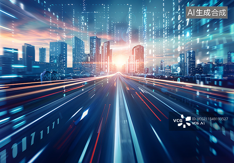 【AI数字艺术】智慧城市万物互联概念图图片素材