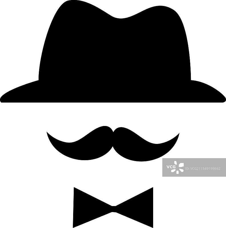 文艺青年元素：帽子、眼镜、胡须和小胡子图片素材