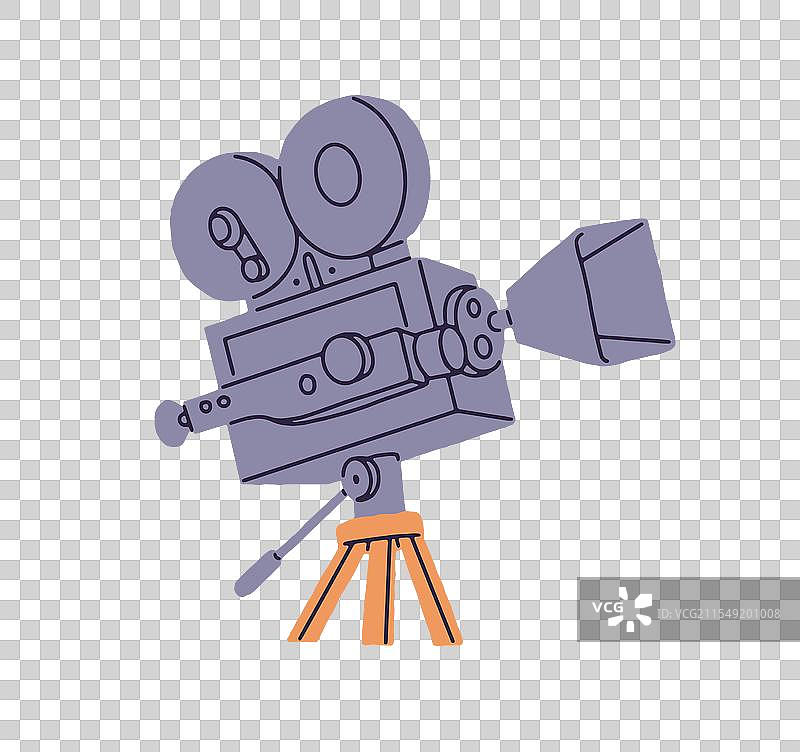 复古摄像机图标，带有磁带卷轴的视频图片素材