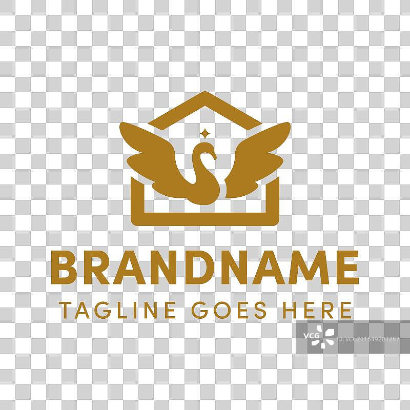 象征优雅与奢华的天鹅标志图片素材