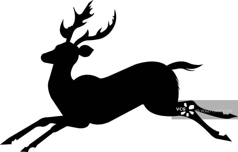 白色背景上的黑色鹿图标图片素材