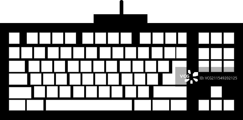 白色背景上的黑色键盘图标图片素材