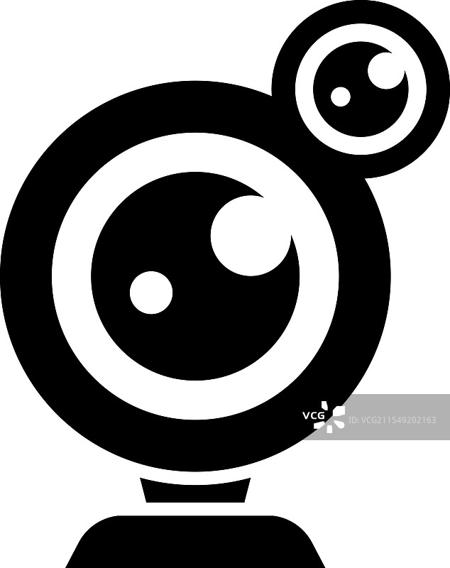 白色背景上的网络摄像头图标图片素材