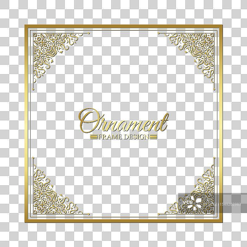 优雅的金色装饰框设计背景图片素材