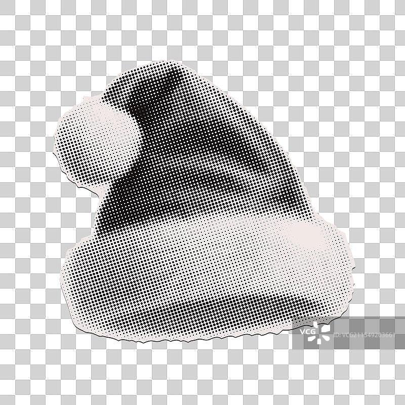 圣诞老人帽 - 圣诞节半色调拼贴撕裂效果图片素材