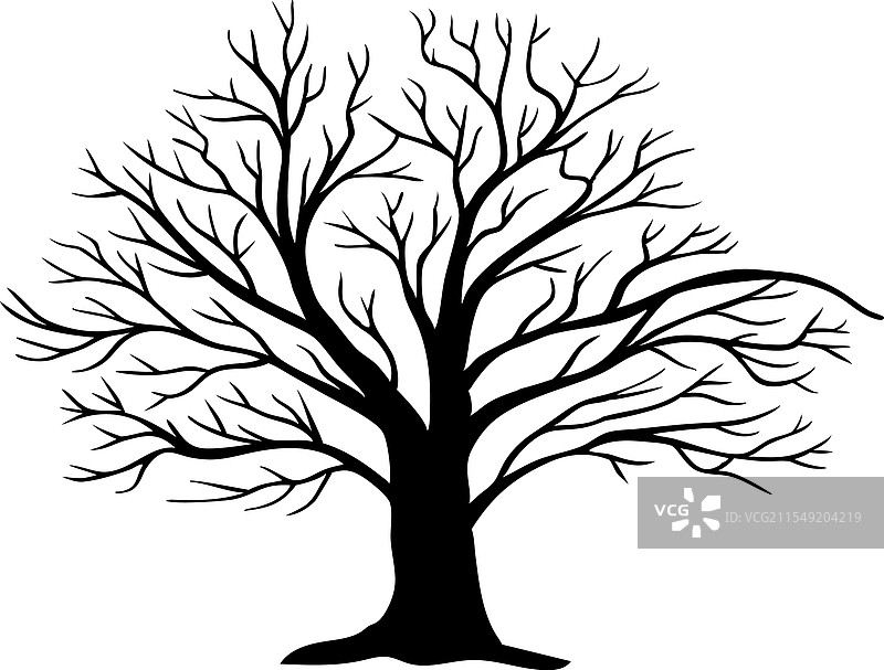 无叶树轮廓图标图片素材