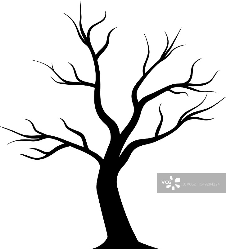 无叶树轮廓图标图片素材