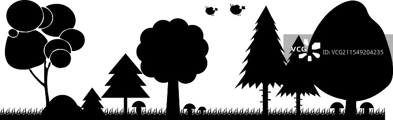 树木剪影图片素材