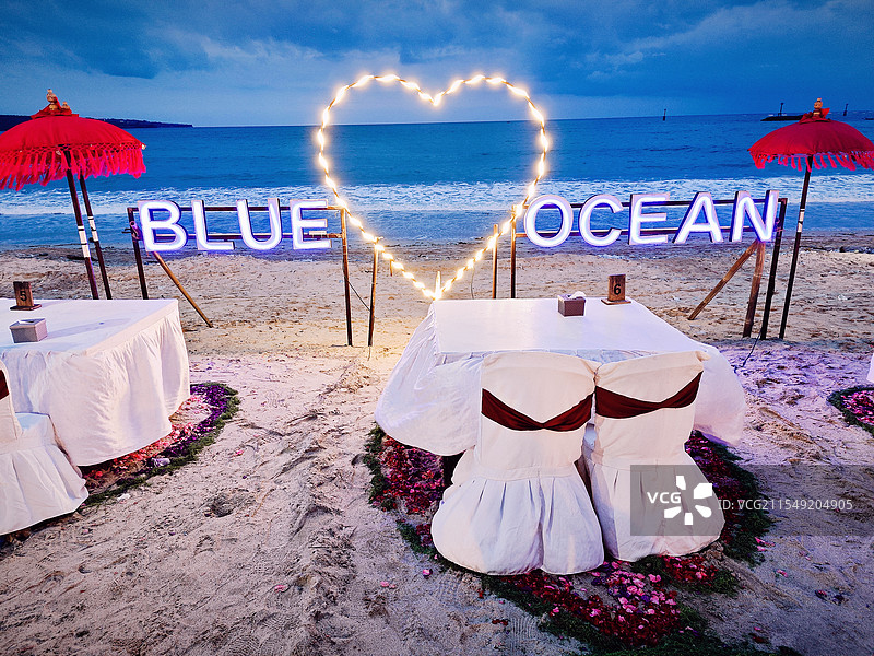 巴厘岛网红浪漫海滩图片素材