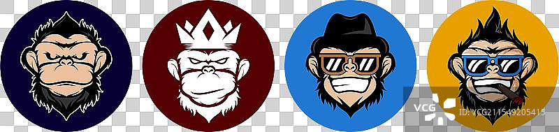 极客猴子吉祥物标志图标图片素材