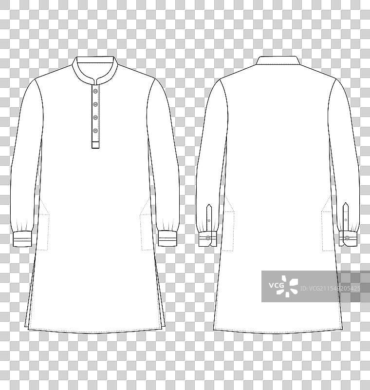 男士曼达林领包裹式库尔塔旁遮普服装图片素材