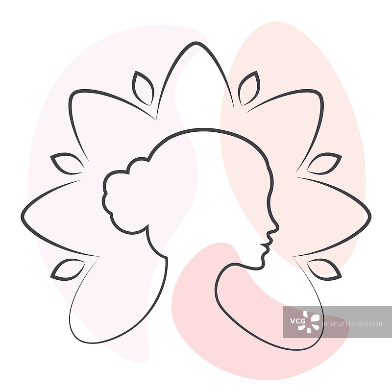 女性线条艺术极简标志 极简风格图片素材