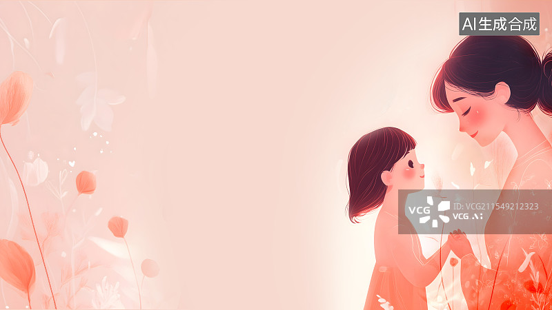 【AI数字艺术】母亲和女儿居右图片素材