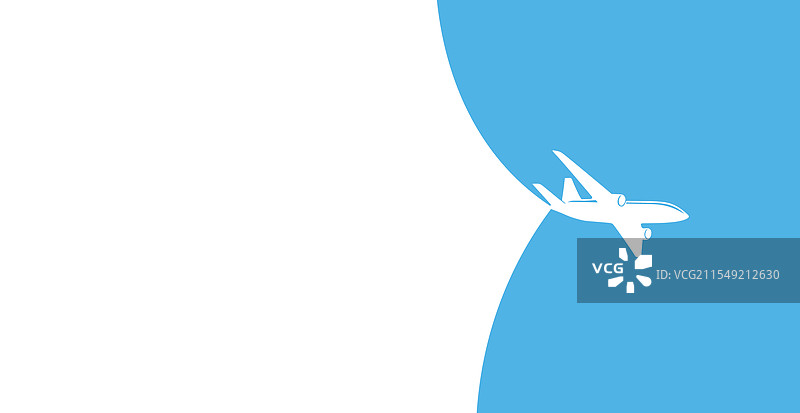 蓝白色背景上的简约飞机轮廓图片素材
