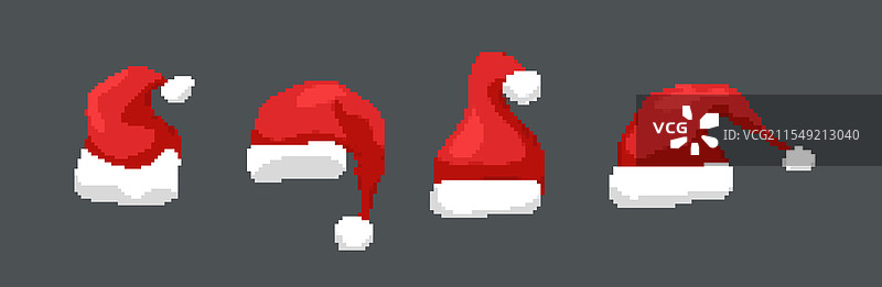 像素化的圣诞帽简单像素艺术图片素材