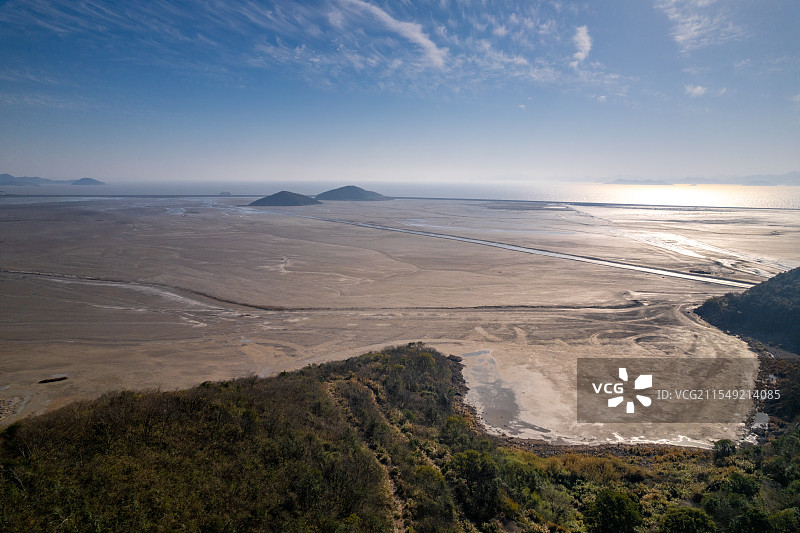 六横岛海岛无公害农田全景图片素材