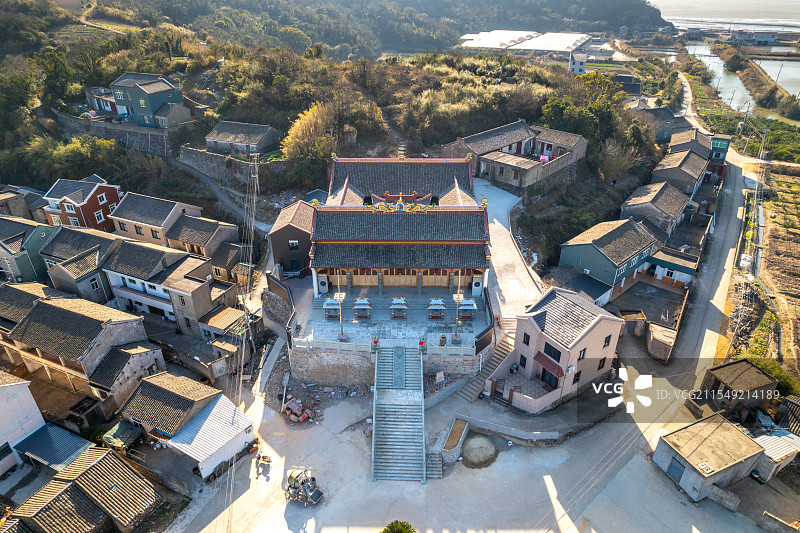六横岛寺庙全景图片素材