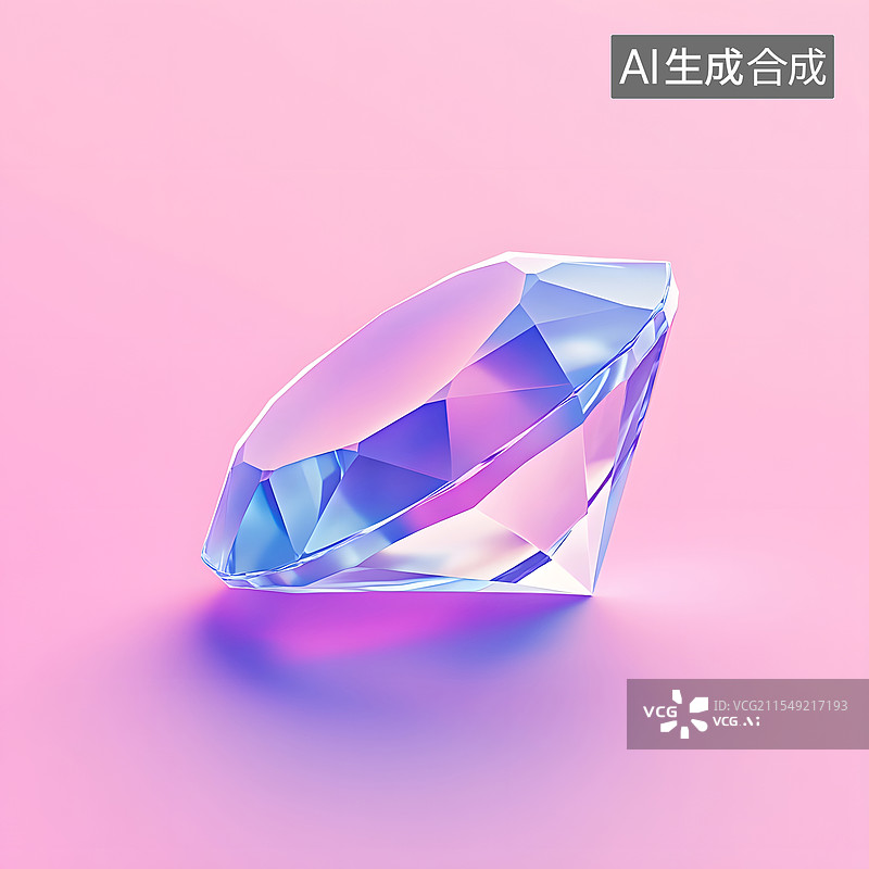 【AI数字艺术】钻石材质的三维渲染插图图片素材