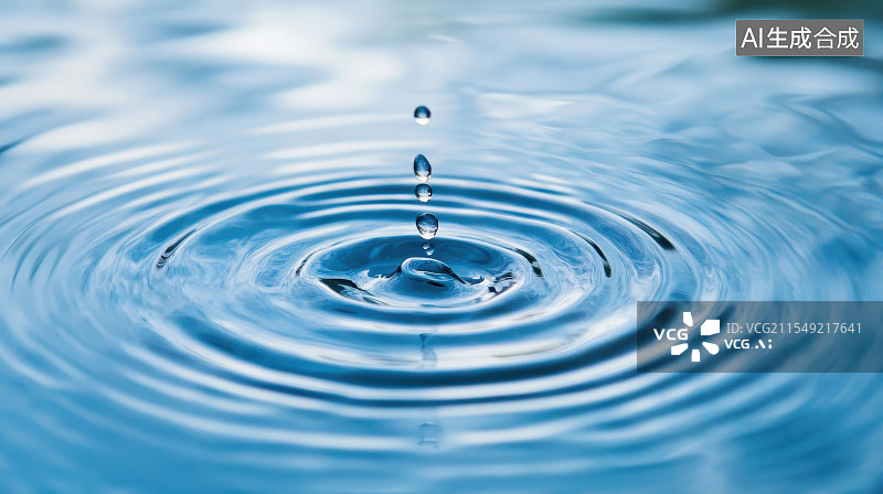 【AI数字艺术】清新水波纹蓝色背景图片素材