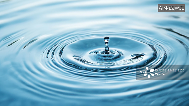 【AI数字艺术】清新水波纹蓝色背景图片素材