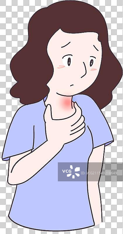 女性咽喉肿痛元素图片素材