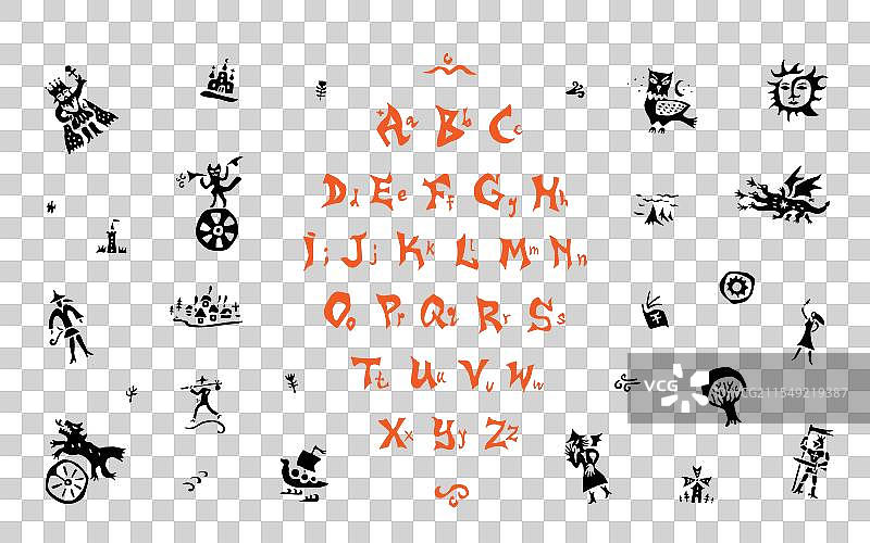 童话字母图标集角色标志图片素材