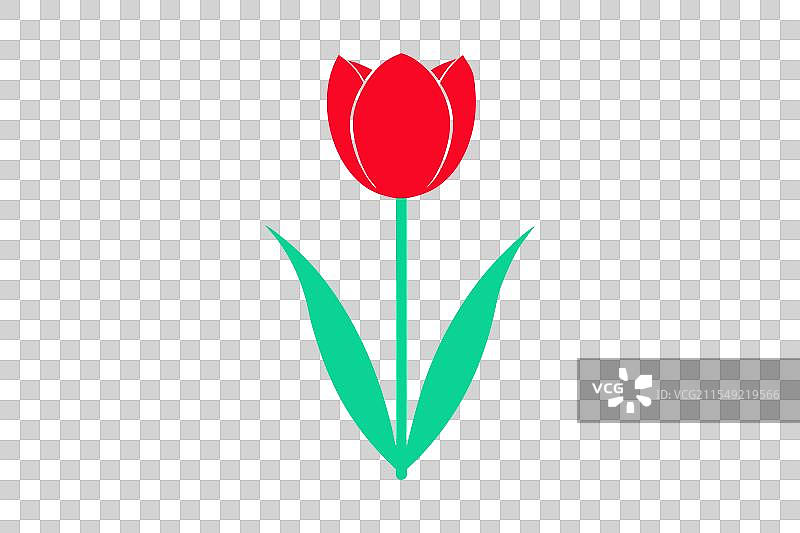 简单的郁金香花朵图标艺术图片素材