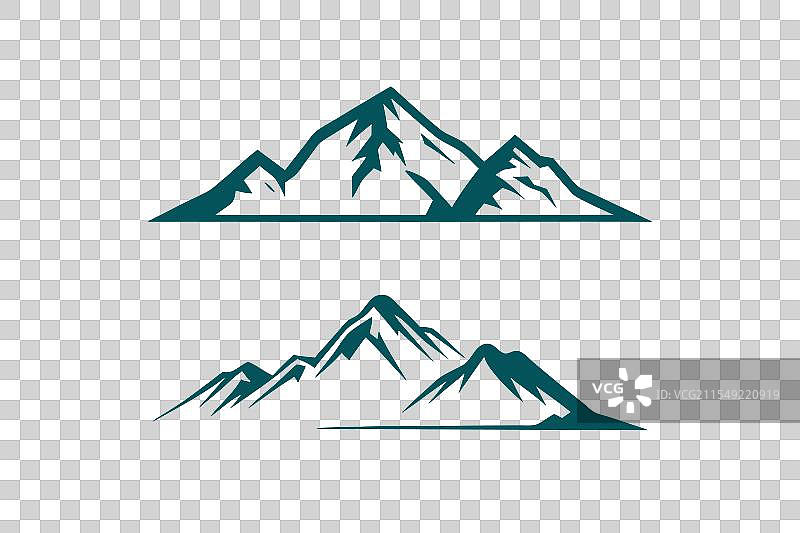 山脉标志图标轮廓图片素材