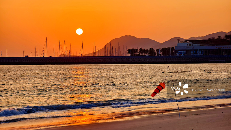 深圳桔钓沙晨景图片素材