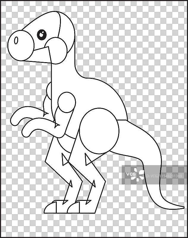 可爱的卡通史前恐龙角鼻龙图片素材